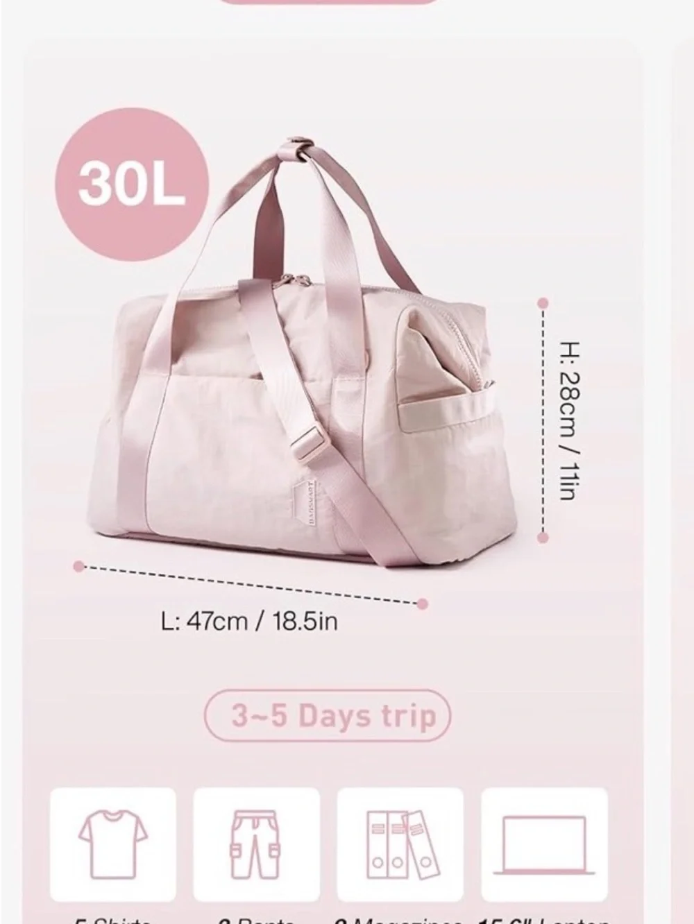 Bagsmart Taupe Duffel Tote Bag for Men